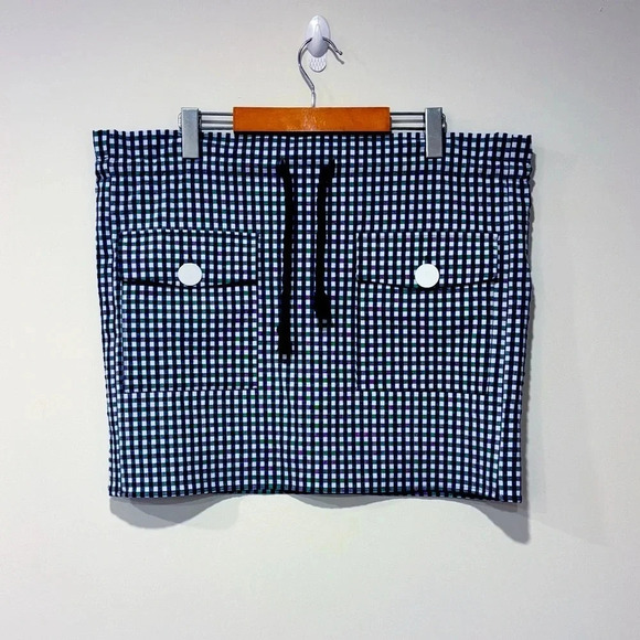 ZARA  Blue & white checkered skirt - Picture 1 of 6
